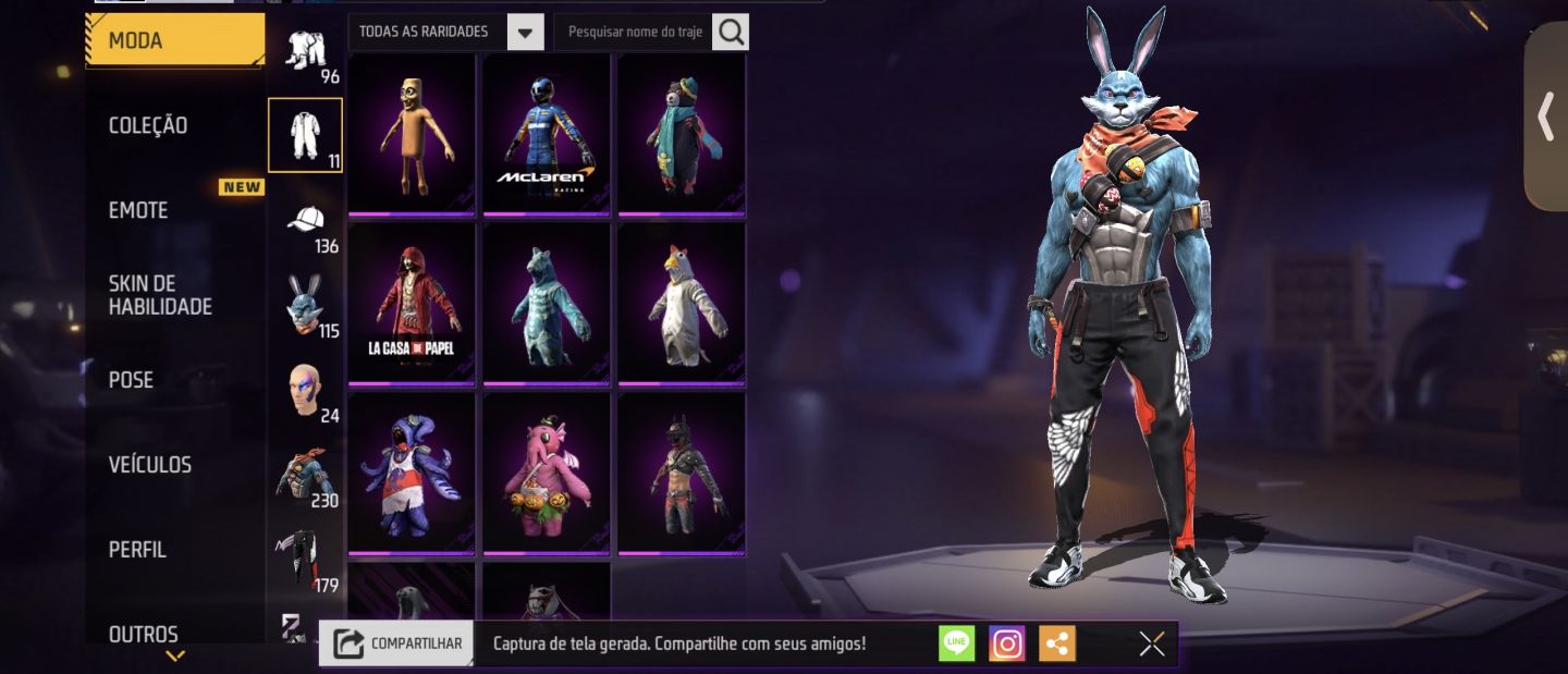 Conta De Free Fire lvl 60
