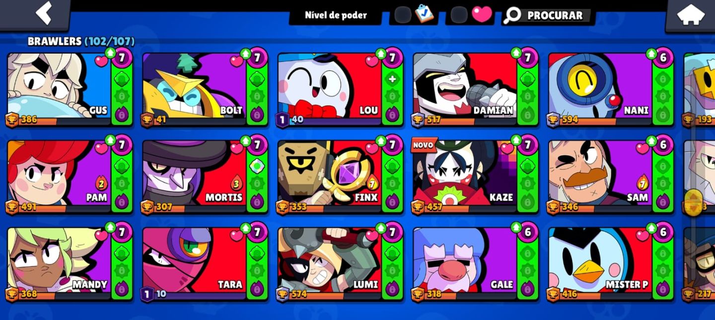 Conta de brawl stars muito boa e com 62 mil troféus