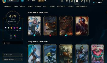 Conta League Of Legends [Esmeralda, 488 Skins]