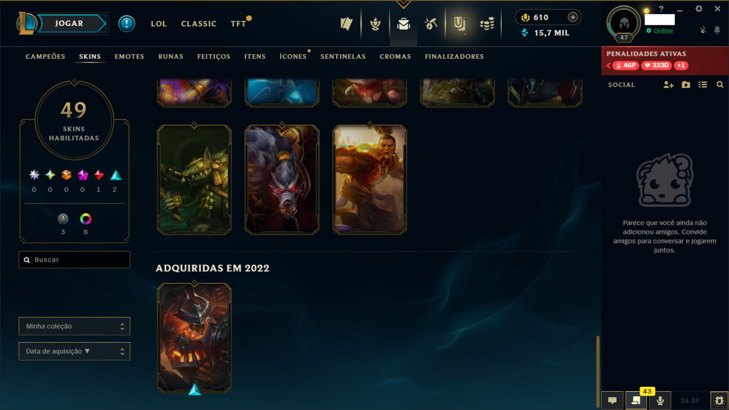 Conta lol smurf esmeralda 1, único dono e o email na compra.