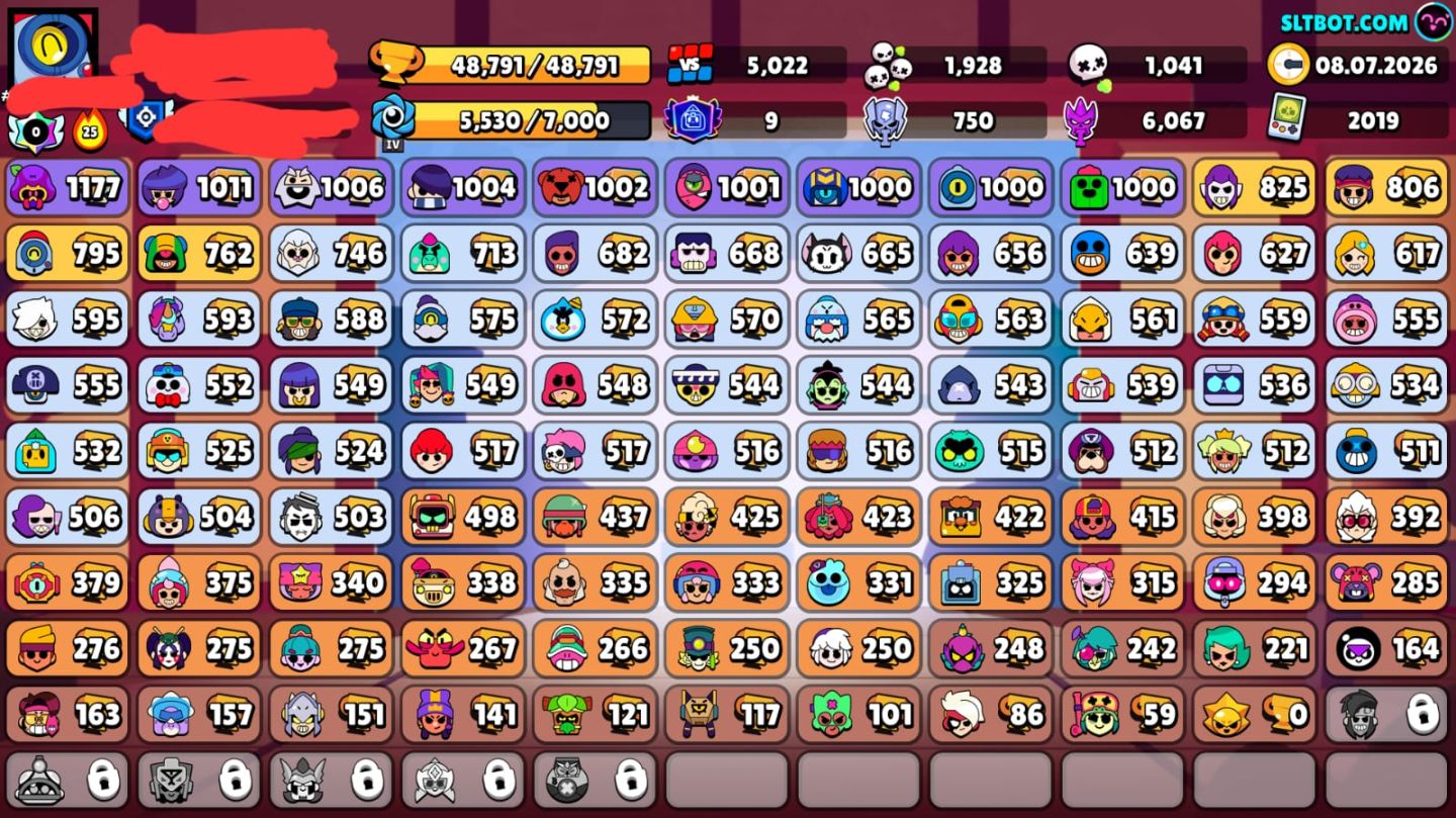CONTA BRAWL STARS OG 2019 +48K DE TROFEIS MUITO COMPLETA