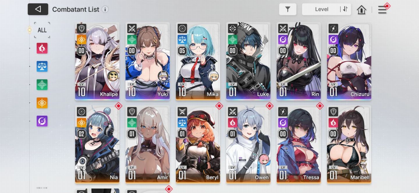 Contas reroll Chaos Zero Nightmare CZN Lv 05 GLOBAL