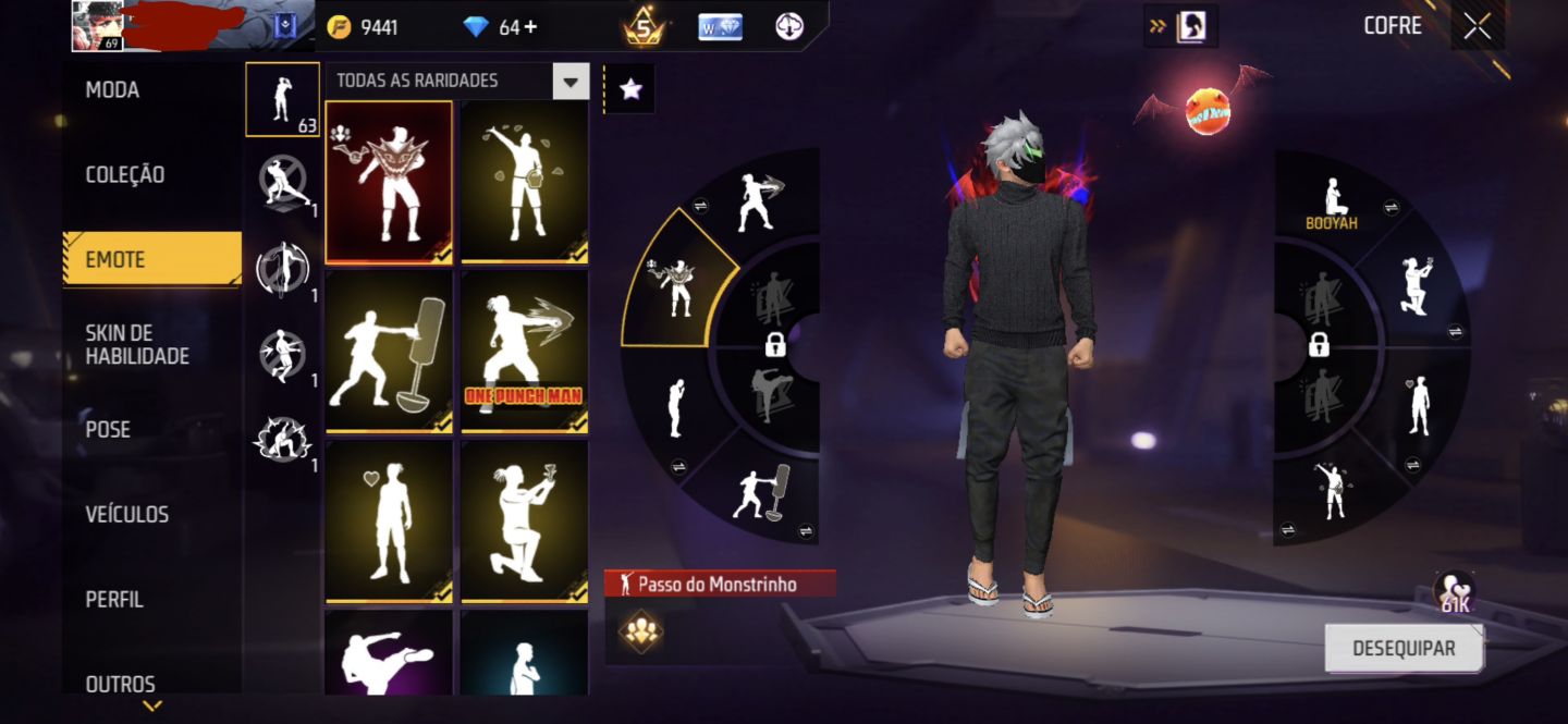 CONTA FREE FIRE ANTIGA - COM 5 DINOS!