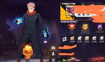 CONTA JUJUTSU KAISEN + COELHO AZUL + SOMBRA ROXA + BANDEIRÃO + CALÇA ANGELICAL