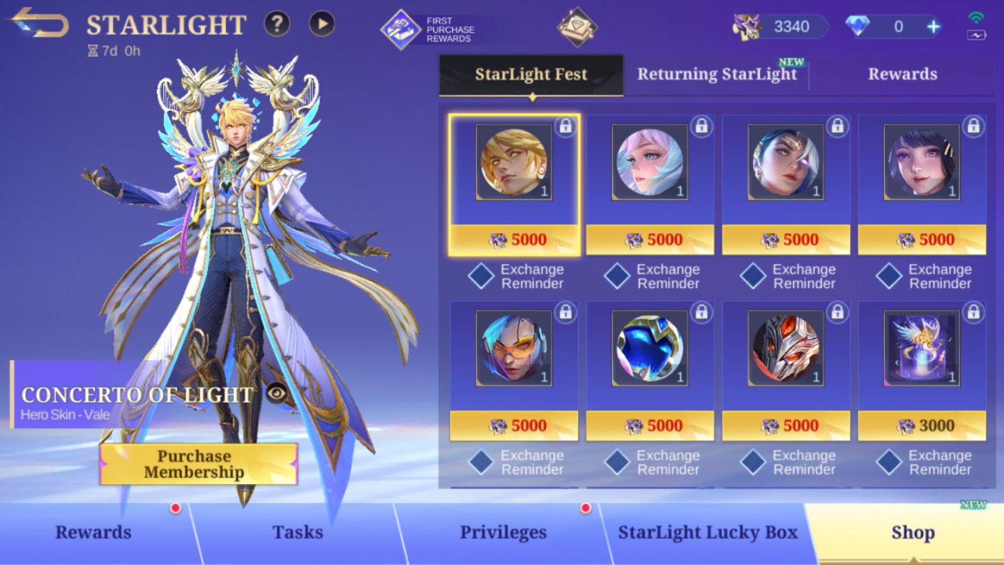 Conta Mobile Legends / VALENTINE Claude / P.ACE Fanny /SPONGEBOB Cyclops