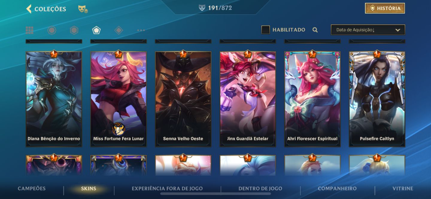 CONTA WILD RIFT COM PRESTIGIO E CROMAS