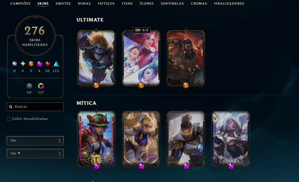 Conta LoL BR Completa | 276 Skins | Todos os Campeões | Nível 453