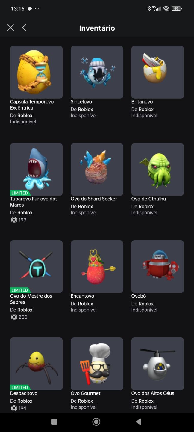 Conta Roblox antiga e rara diversos itens
