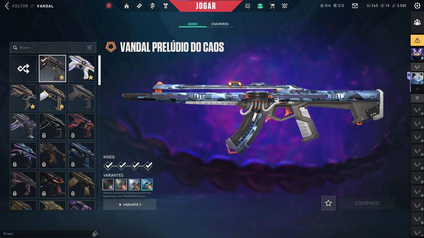 CONTA VALORANT À VENDA, Primordium, Preludio, XenoHunter. etc....