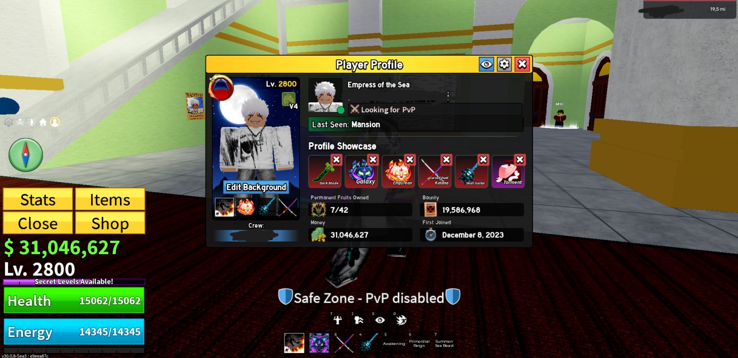 CONTA BLOX FRUITS, NIVEL MAX, 23M DE BOUNTY DRAGON PERM, KITSUNE PERM, TIGERPERM