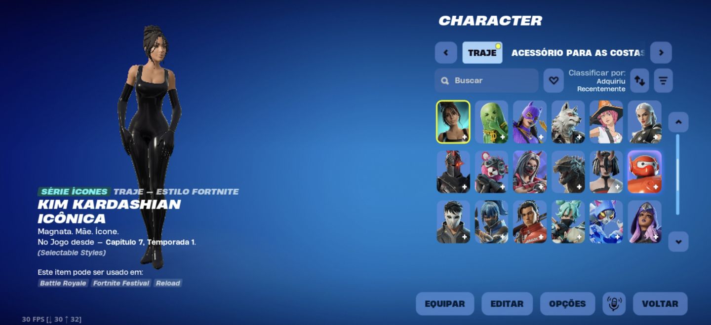CONTA FORTNITE FULL ACESSO / KIM KARDASHIAN E MUITO MAIS!