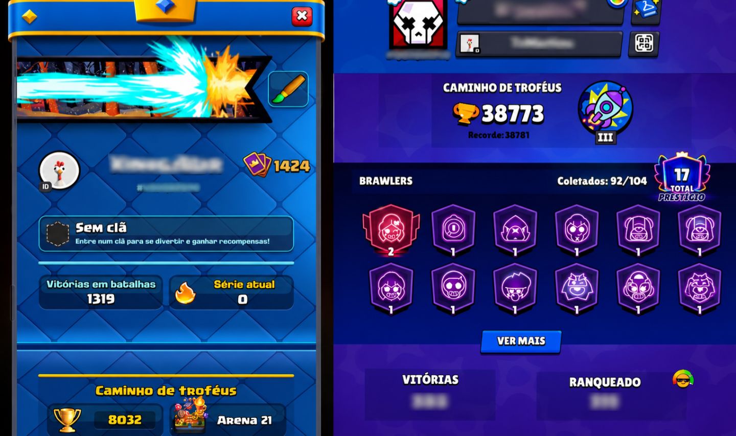 Conta da supercell gemada SKINS MUITO RARAS