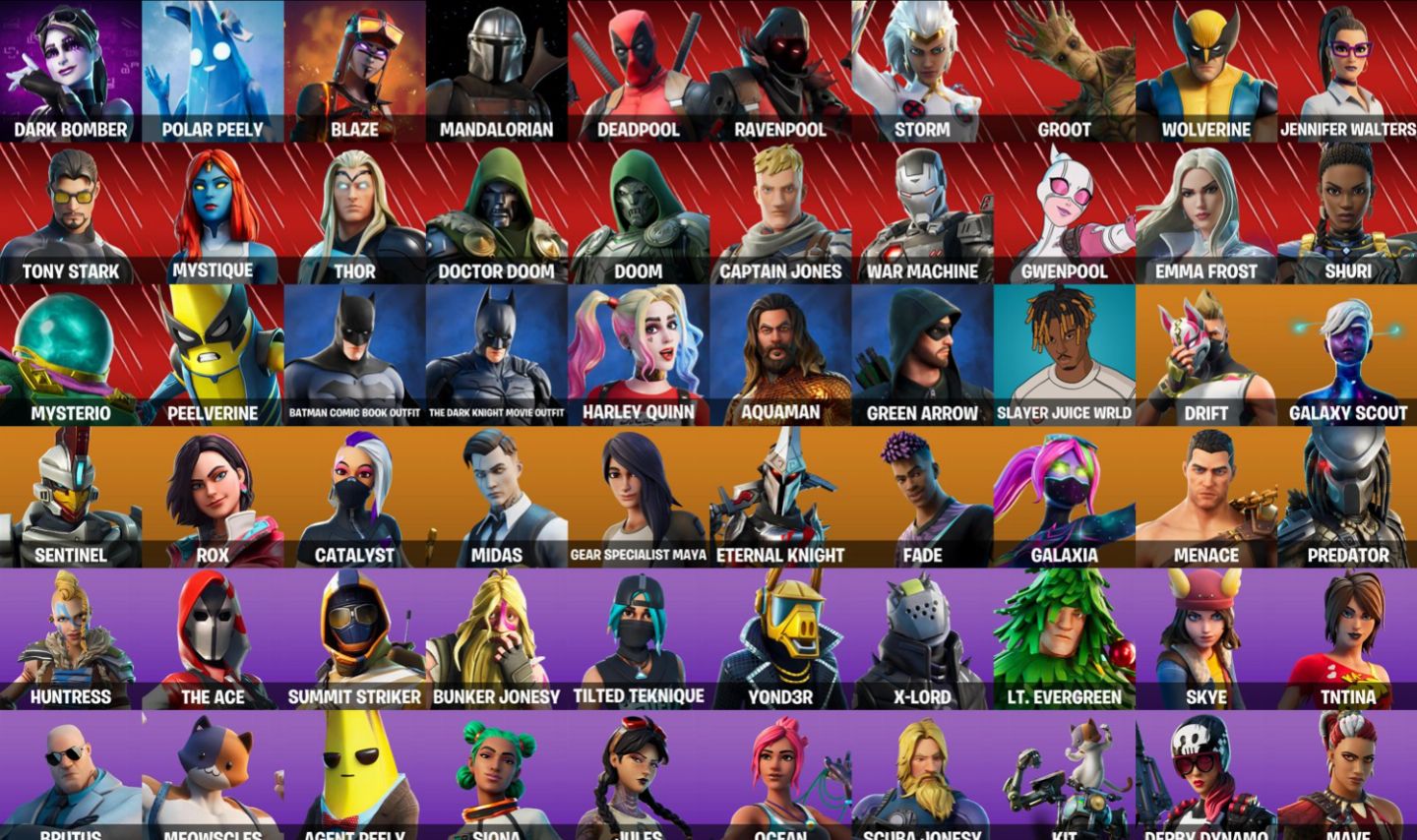 84 SKINS - GOLD MIDAS - MARVEL PASS - DRIFT (5) - TRYHARD CLEAN