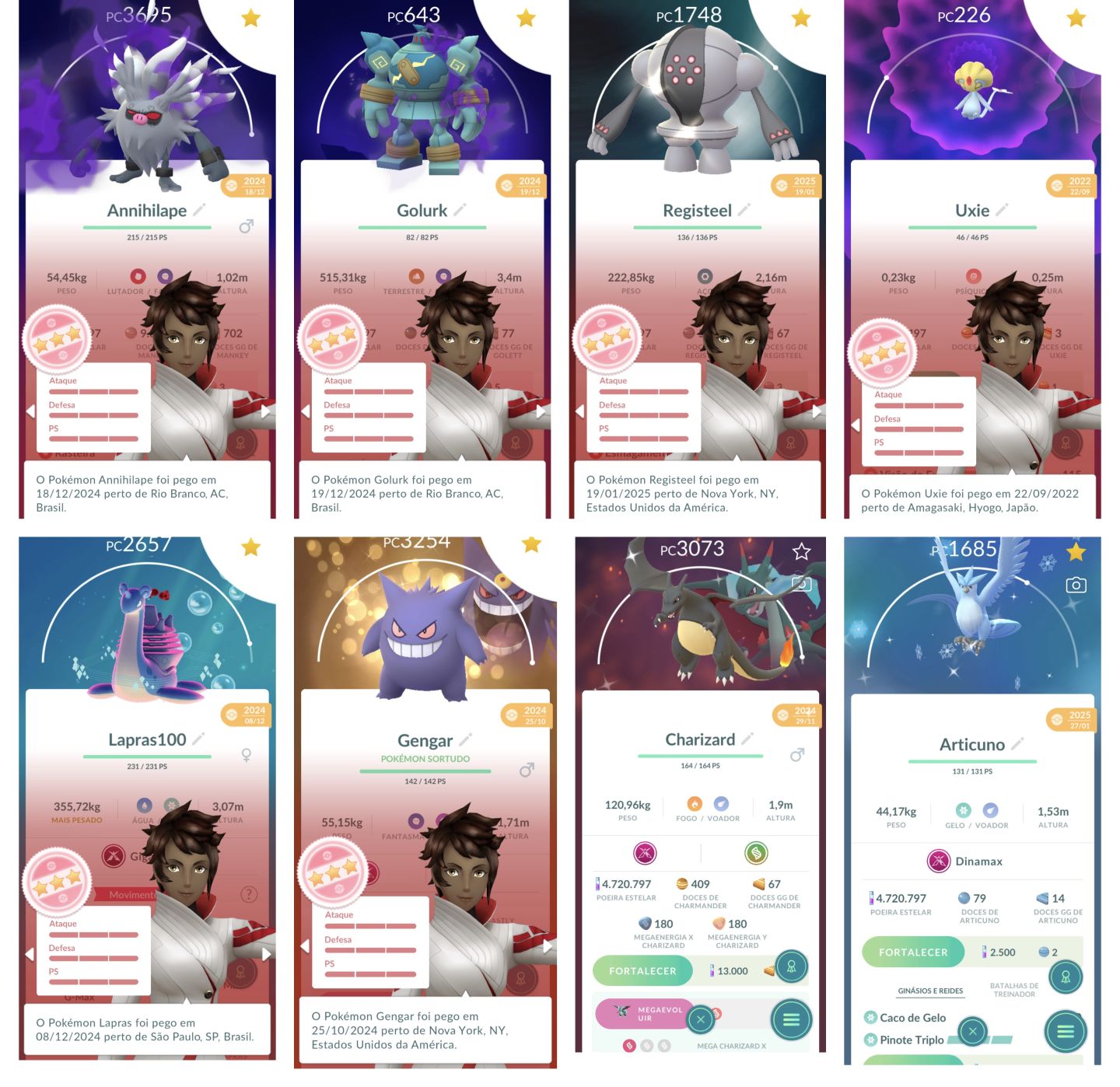 Conta LV71 com XP para o LV80 - Shundo Asas da alvorada, Victini 100% e mais