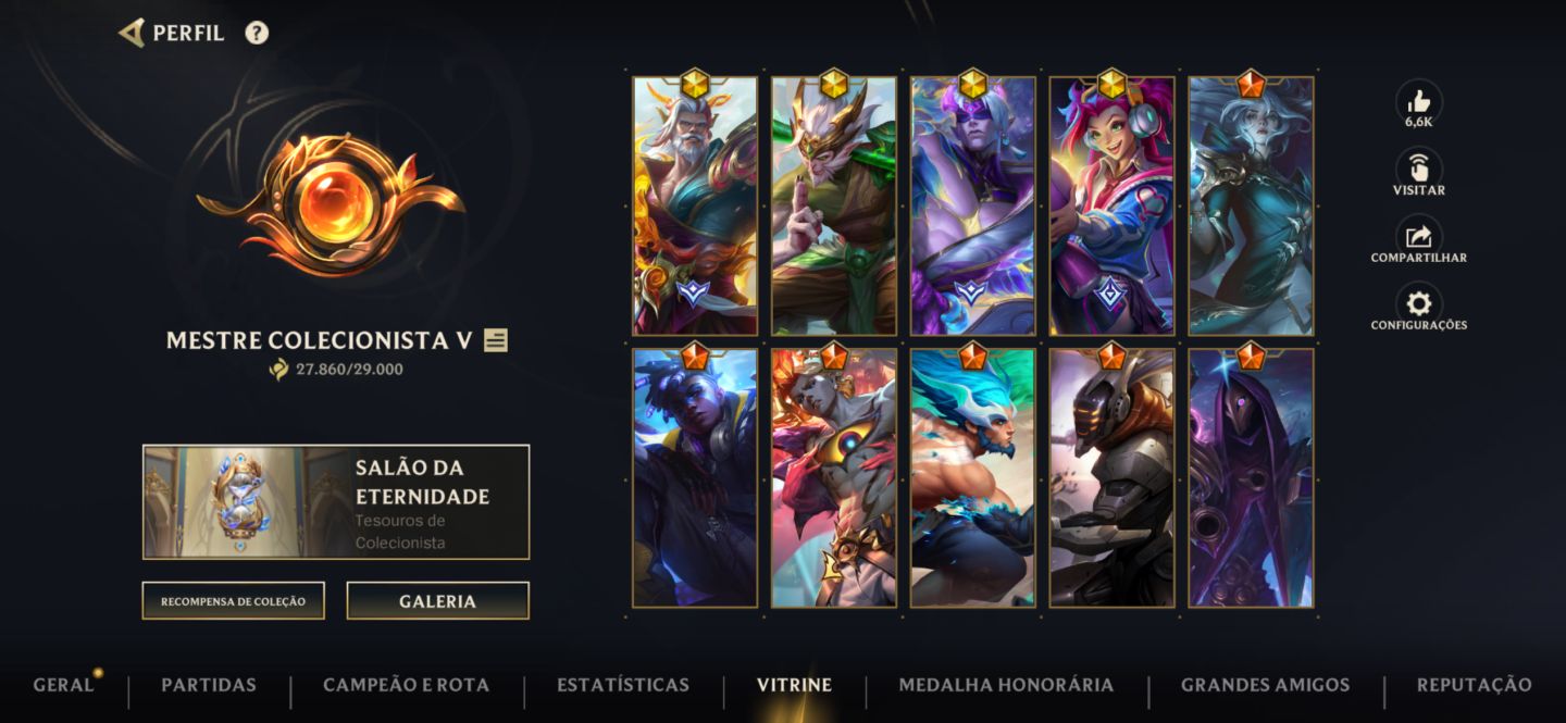 CONTA WILD RIFT ELO ALTO + PERFIL MUITO COMPLETO Conta Wild Rift à venda