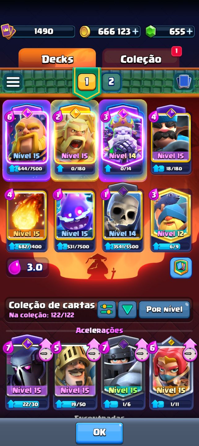 [] CONTA CLASH ROYALE LIGA SUPREMA | 10.7K TROFÉUS | 8x LVL 15 | 122/122