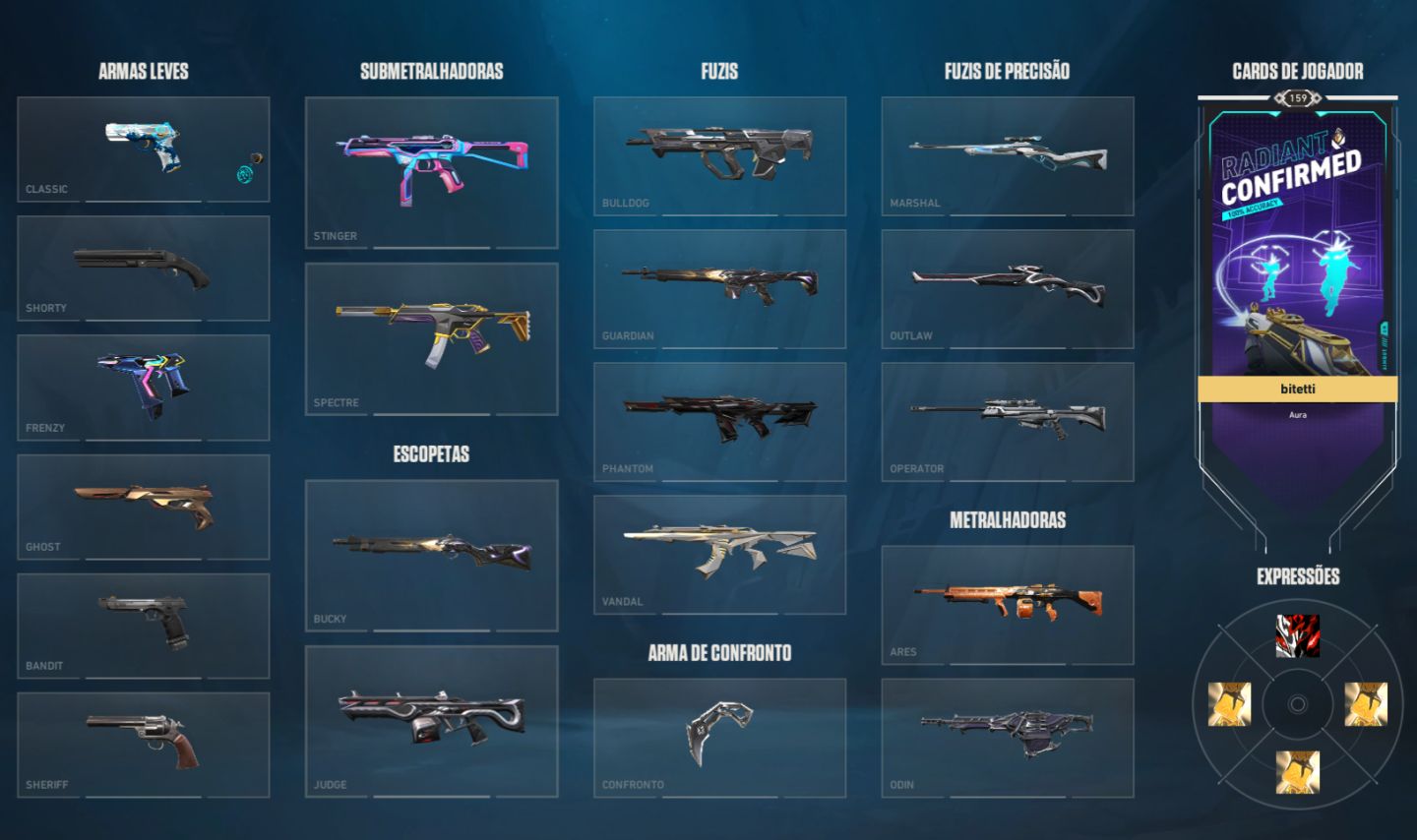 Conta full acesso de valorant com diversas skins.