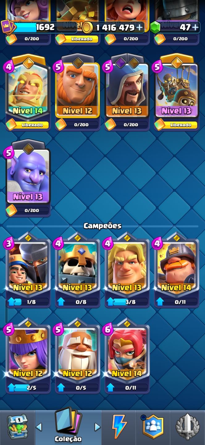 CONTA CLASH ROYALE 1 MILHÃO DE OURO - 10 ANOS - 10K TROFÉUS