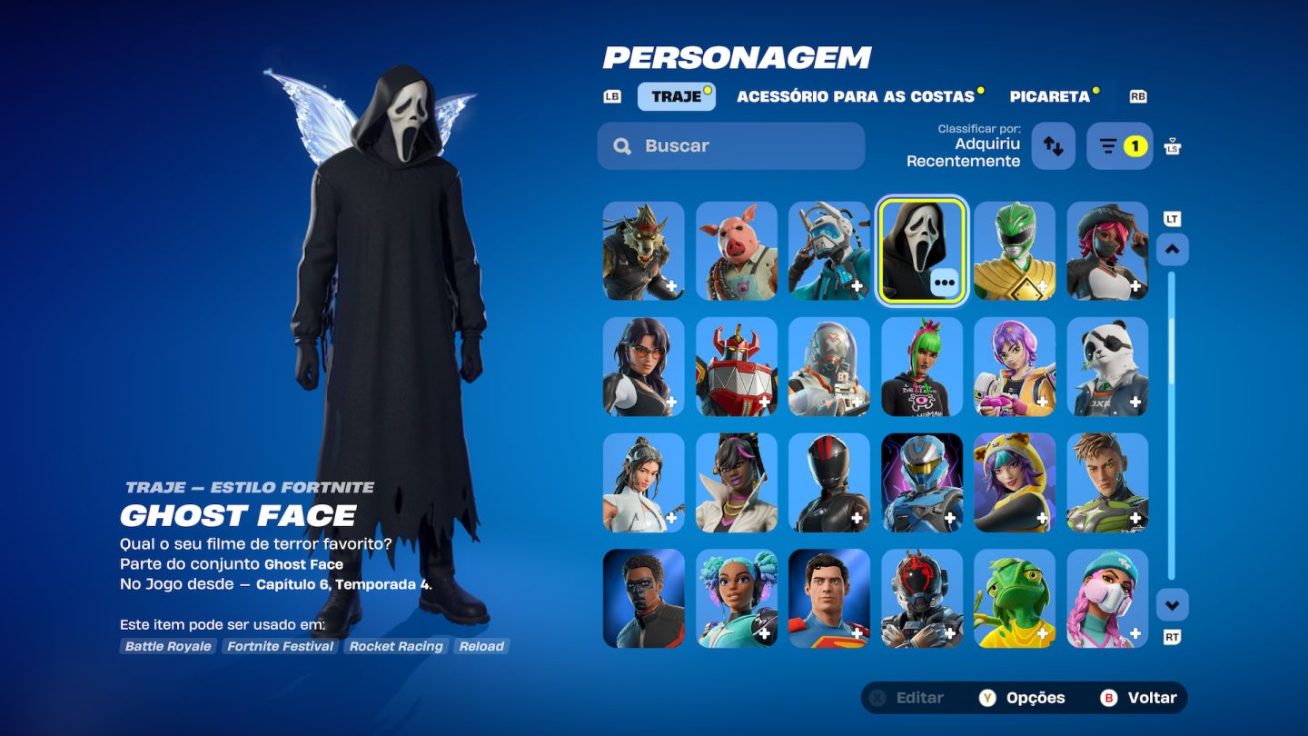 C.fortnite passe atualizado e 1950v-bucks,várias skins e club fortnite assinado