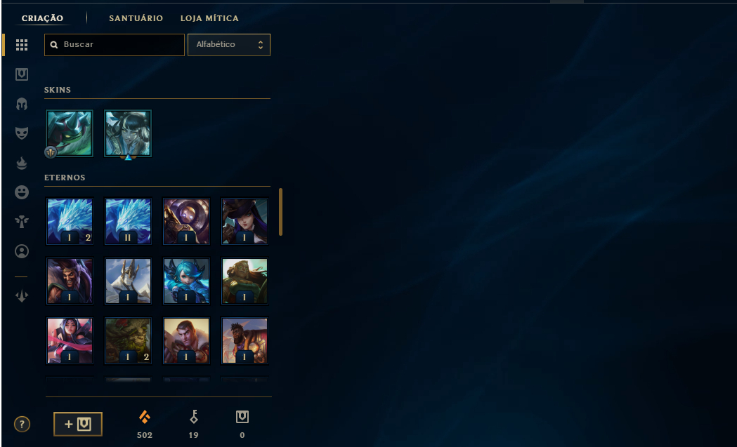 CONTA LVL 415 COM 198 SKINS TODOS CAMPEÕES