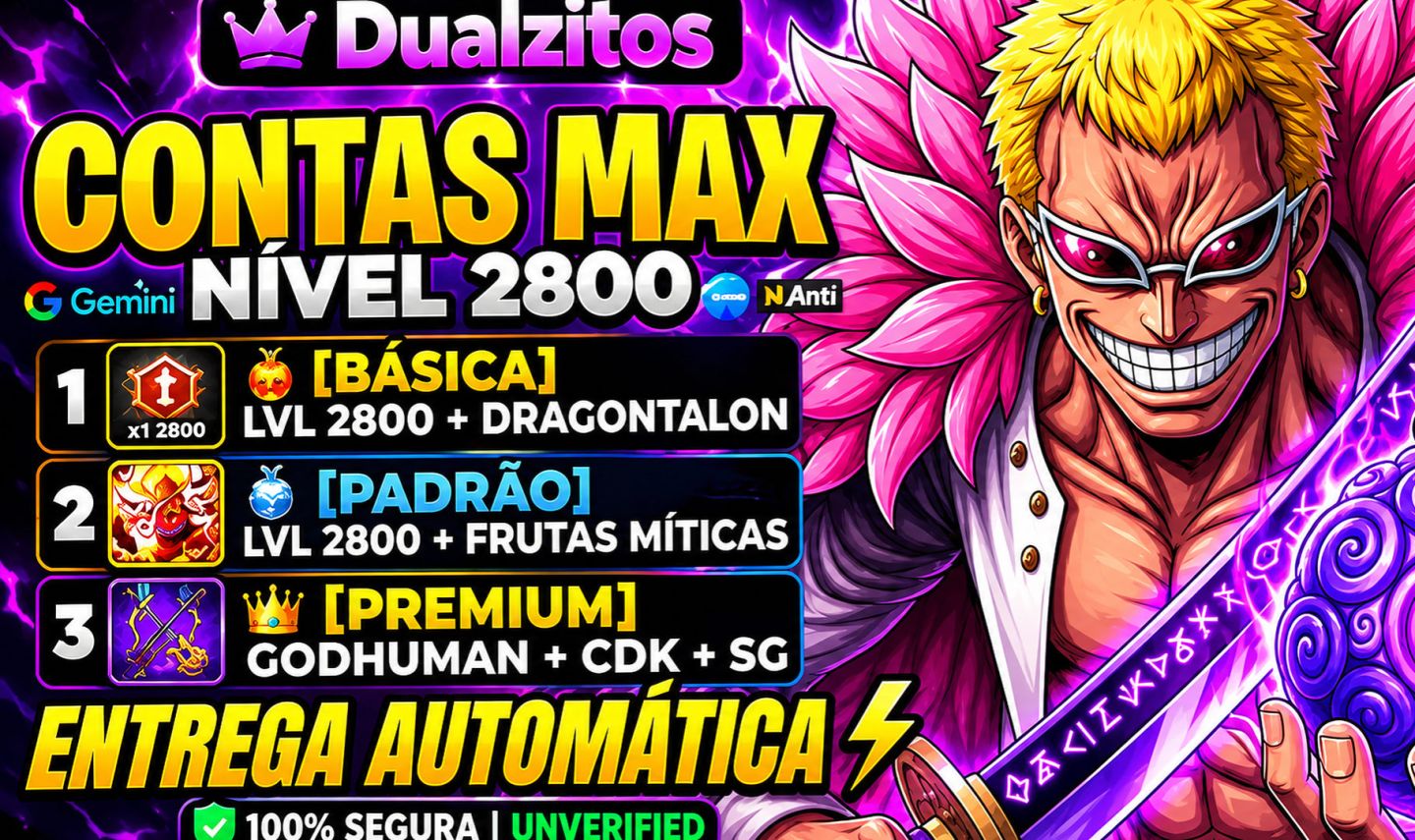 Conta Blox Fruits Nível 2800 | GodHuman + CDK + SG + Dragon Talon Automático