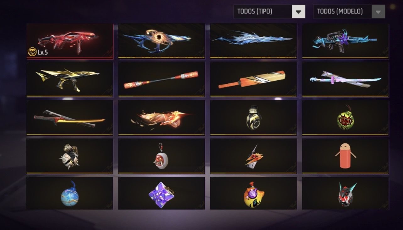 Conta de Free Fire gemada com punho e todas camisas de time