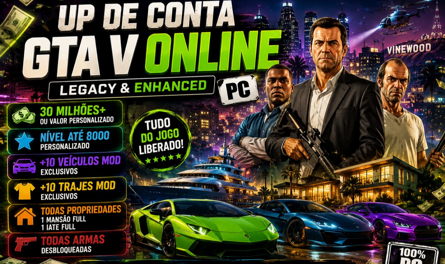 (UP) DE CONTA GTA V ONLINE (PC) ENTREGA RAPIDA E GARANTIDA MELHOR PREÇO!
