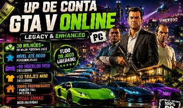 (UP/UPAGENS) DE CONTA GTA V ONLINE (PC) ENTREGA RAPIDA E GARANTIDA MELHOR PREÇO!