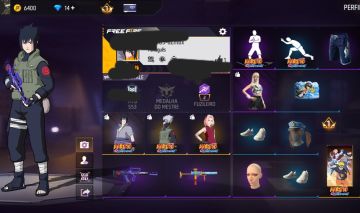 CONTA FF NIVEL 20 COM SASUKE, KAKASHI, SAKURA E GROZA DO SASUKE + BIO DE BATALHA
