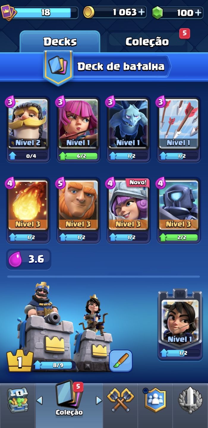 Conta boot de Clash Royale.