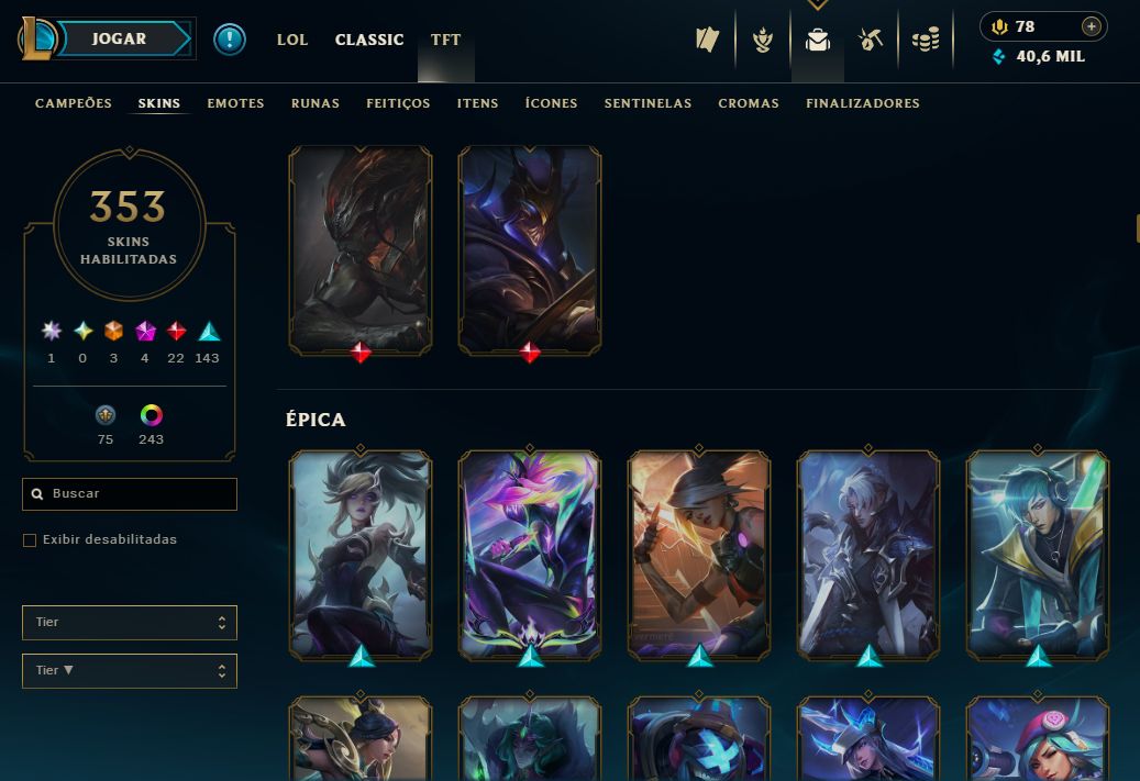 CONTA RARA DE 2014 FULL CAMPEÕES E SKIN AHRI FAKER,MONO RIVEN JHIN,DRAVEN 1 MI