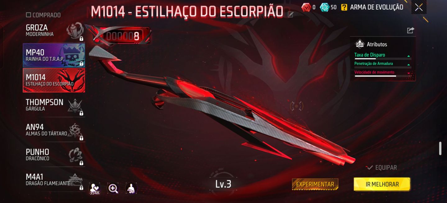 Conta freefire com todas as skins da primeira parte naruto