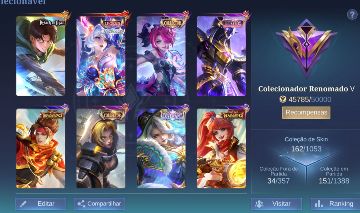 Conta Mobile Legend, 170 skins, com legend da Layla
