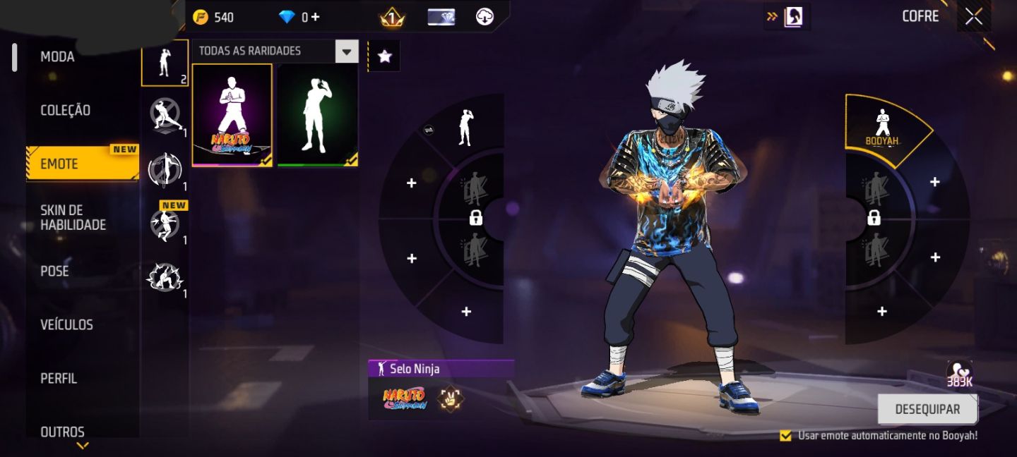 CONTA FF + NAILOONG + KAKASHI + 2 SKINS + EMOTE + XM8 ATRIBUTADA (SEU EMAIL)