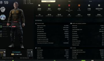 CONTA EOD + ARENA lVl59 PVP 370 M RUBBLES 120 MIL EUROS DEBTOR KAPPA SKILLS MAX