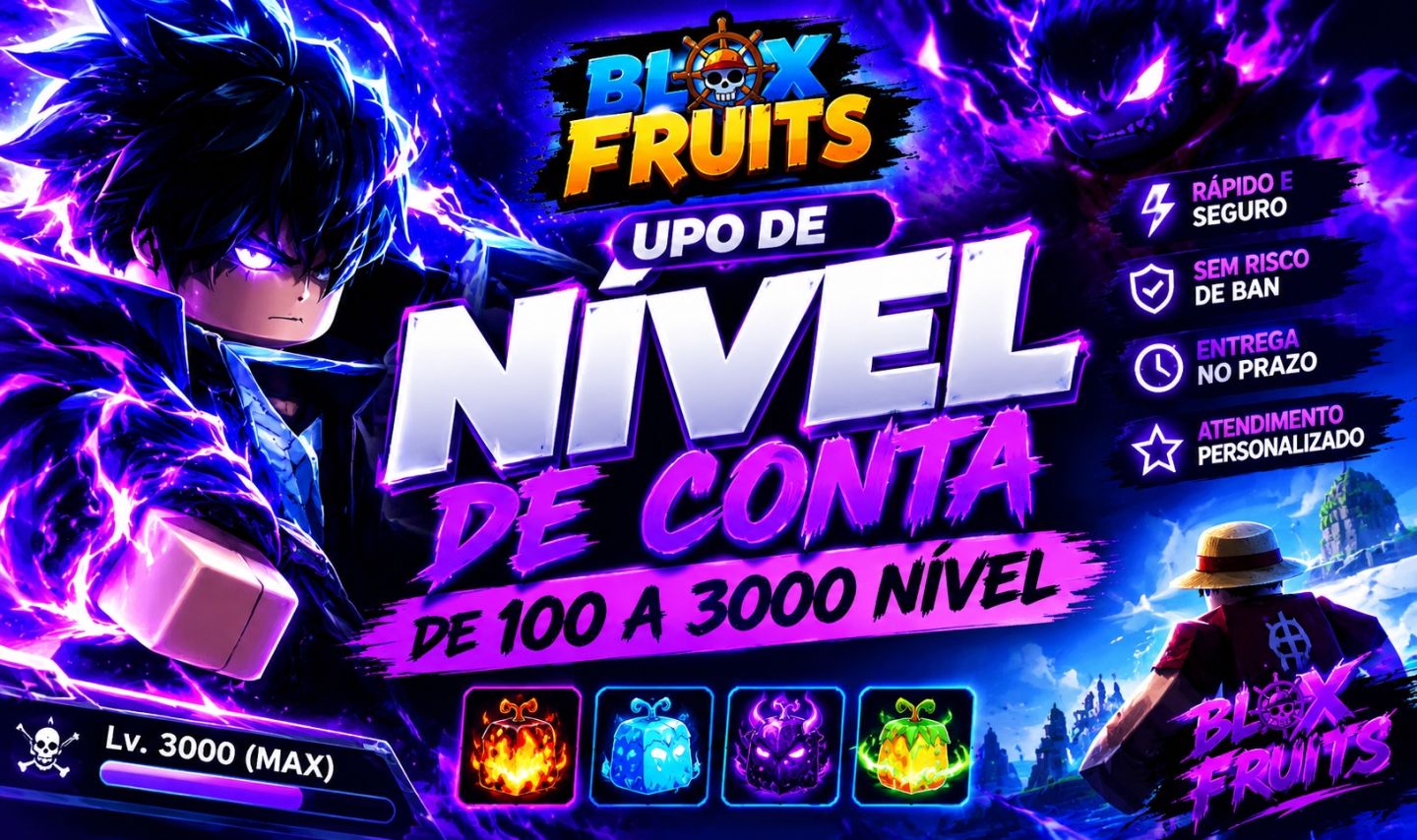 UP DE NÍVEL BLOX FRUITS | NÍVEL 100 3000 | ENTREGA RÁPIDA
