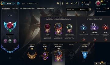 LEVEL 297 | 214 SKINS FULL CHAMP | OURO 3 | MONO AATROX 500K | FULL ACESSO