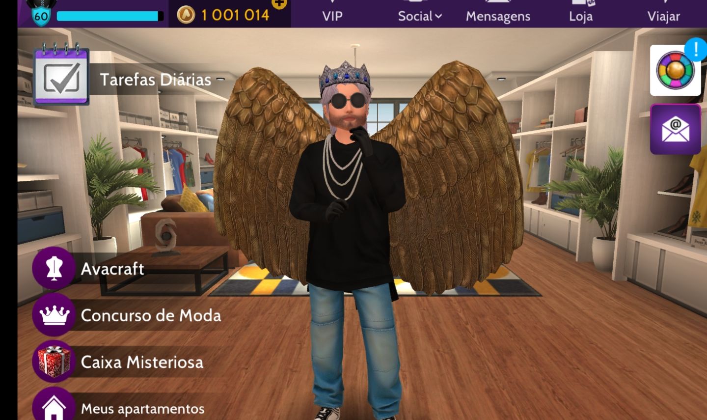 Conta de avakin life nivel alto com 1 milhão de avacoins e 299 mil diamantes