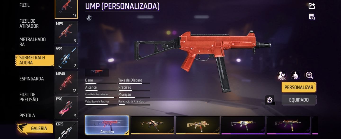 Conta de Free Fire muito rara, cm muitas skins raras