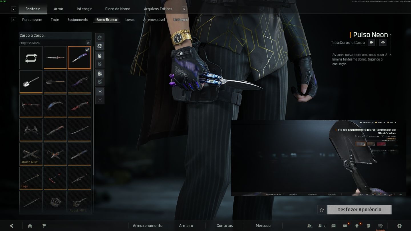 CONTA ARENA BREAKOUT 120M STASH, VARIAS SKINS PAGAS, BUTTERFLY E LUVA NEON!