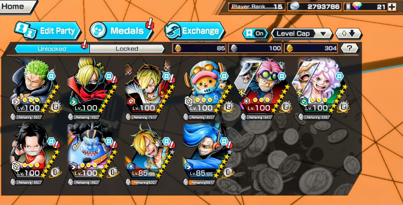 Conta One piece bounty rush Rank S-