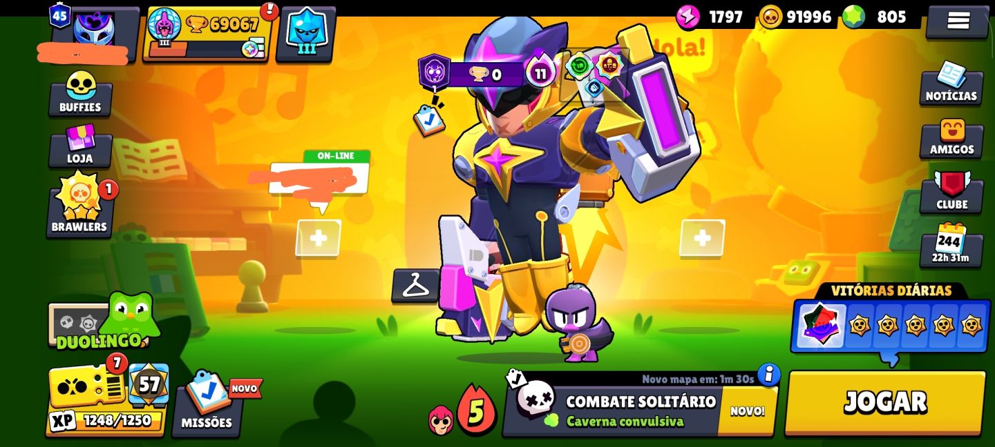 Conta brawl stars mid game e algumas skins raras