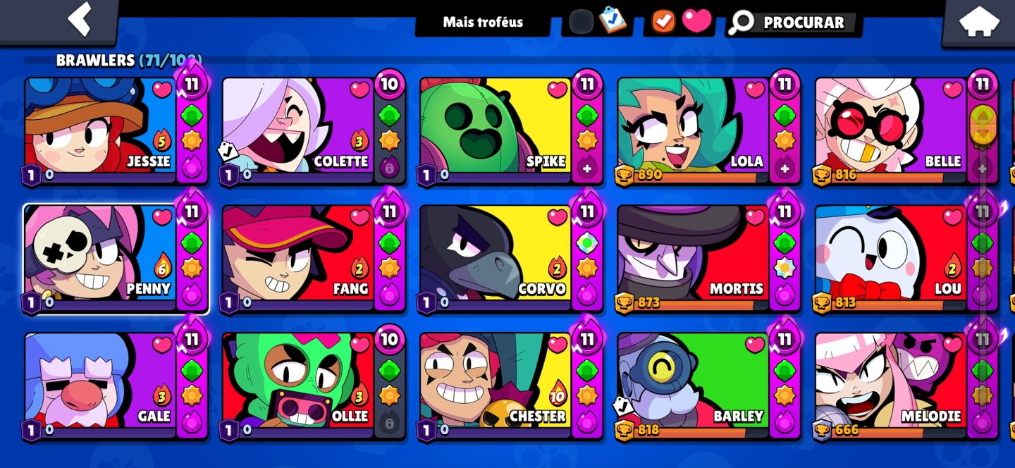 Conta brawl stars com mais de 50 skins
