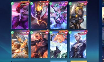 Conta MLBB 285 skins, épicas, aspirants, legend, Kof, Colab. etc