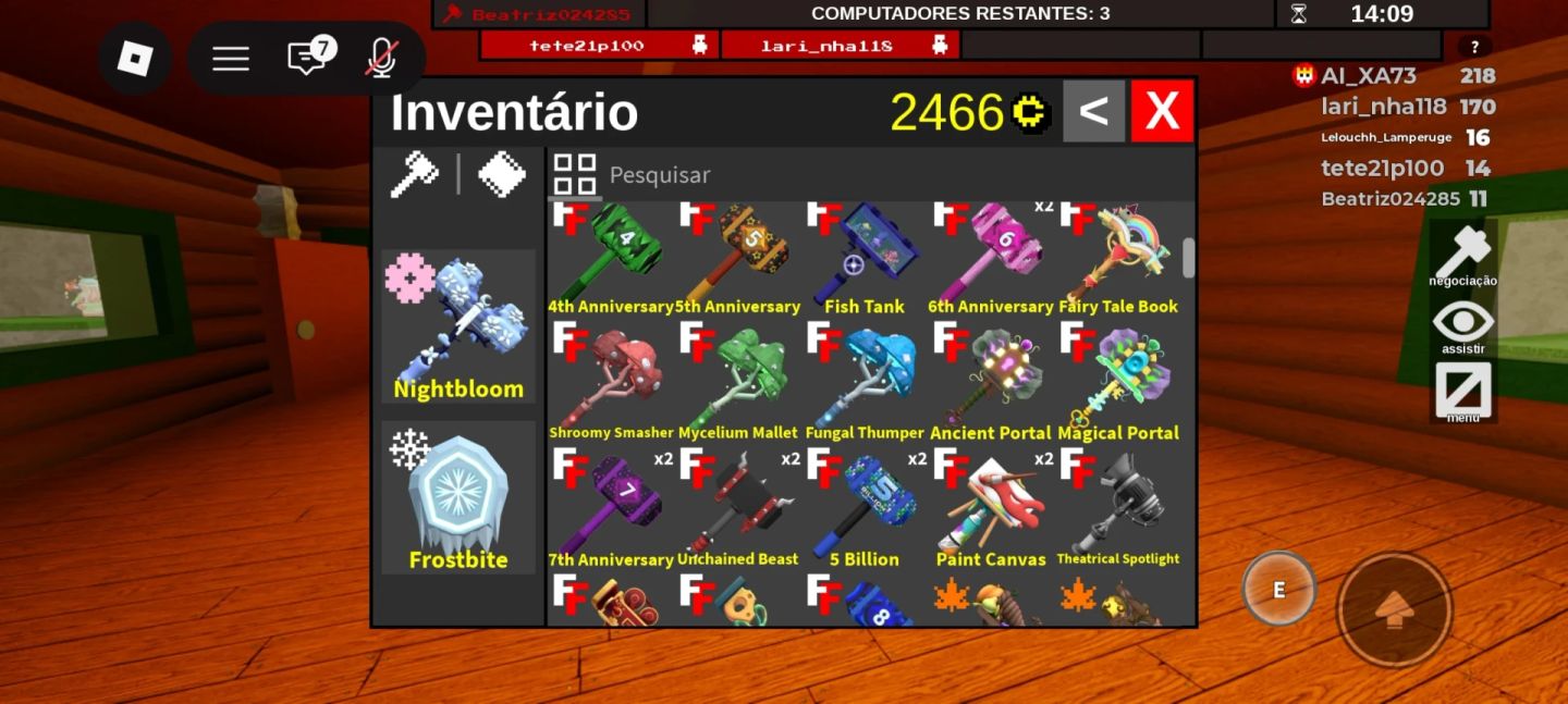 ( Menor Preço) - 90%Off (Ftf) Combos e Marretas Flee The Facility Aleatórias!!