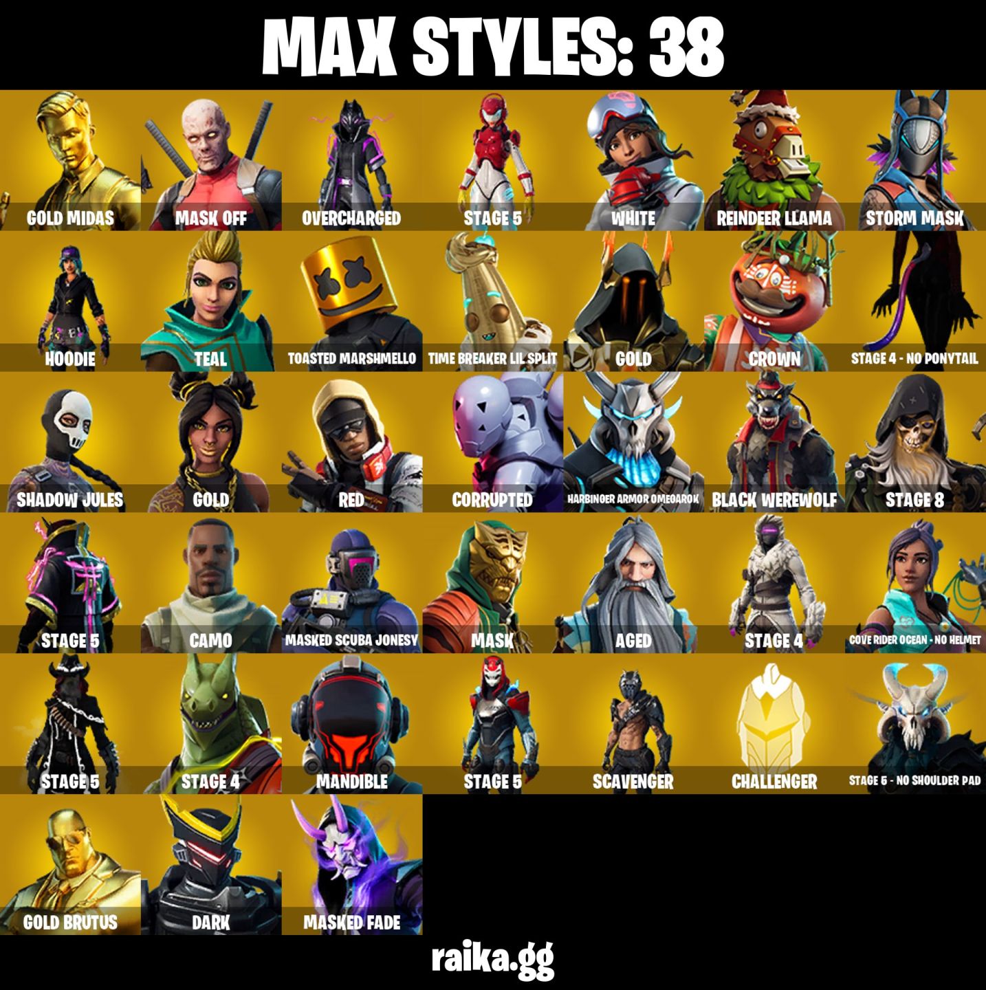 115 skins OG STW Ultimate Edition The Reaper Gold Midas Rogue Agent lara 850 VB