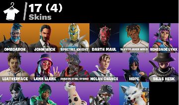 Conta Fortnite 17 SKINS / John Wick / Leather Face/ Dath Maul / 700 Vbucks
