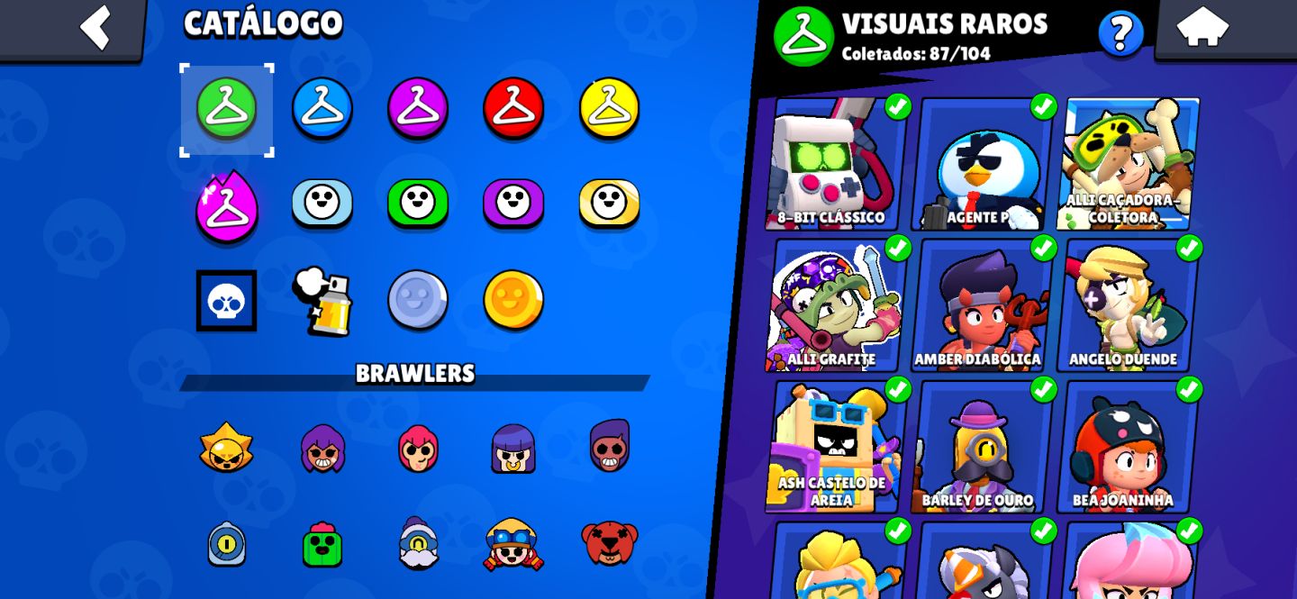 TODOS BRAWLERS KAZE STEAMPUNK. CONTA BRAWL MUITAS SKINS.