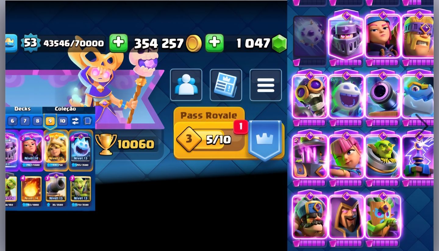 Conta Clash Royale, 10k de Trofeu, 14 Evolução e muita Carta
