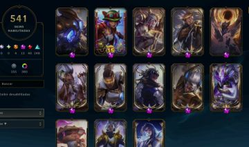 CONTA LOL COM 541 SKINS NV 778 PLATINA MUITA MITICA FULL CHAMP